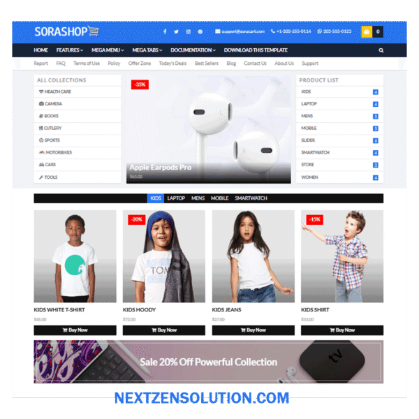 SoraShop Premium Blogger Template